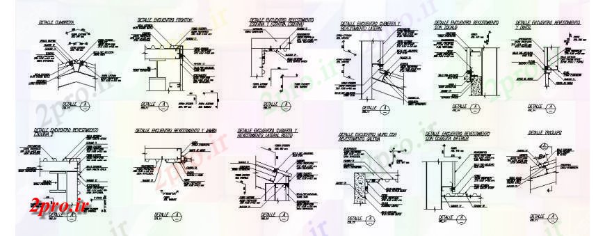 دانلود نقشه جزئیات ساخت و ساز فلزی پوشش سقف  ساخت و ساز طراحی جزئیات (کد120745)