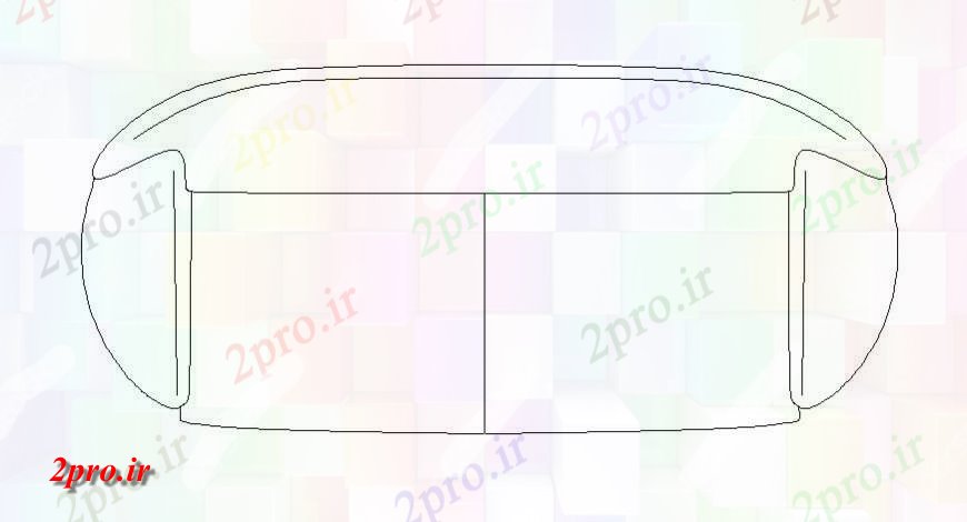 دانلود نقشه بلوک مبل راحتی دو نفره مبل تنظیم دو بعدی  مبلمان  (کد120747)