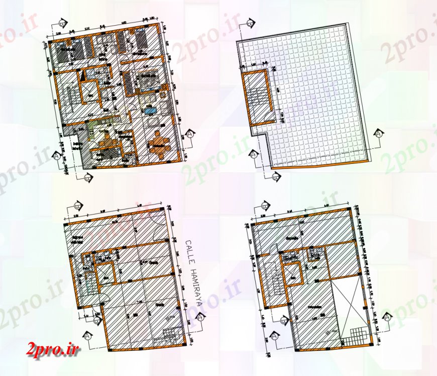 دانلود نقشه مسکونی  ، ویلایی ، آپارتمان  طراحی خانه های تک خانواده و پوشش طرح (کد120790)