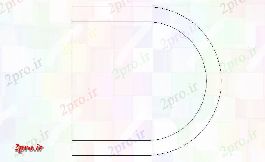 دانلود نقشه میز و صندلی نیم دایره طراحی جزئیات صندلی  (کد120798)