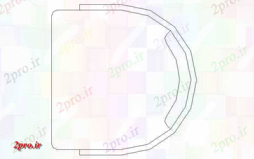 دانلود نقشه بلوک مبلمان نیم دایره جزئیات صندلی طراحی نما اتوکد (کد120809)