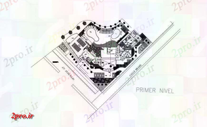 دانلود نقشه هتل - رستوران - اقامتگاه نخست توزیع کف جزئیات طراحی از چهار ستاره هتل 12 در 59 متر (کد120846)