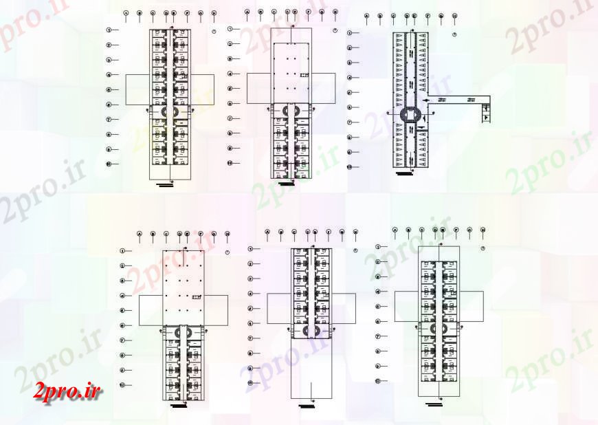 دانلود نقشه هتل - رستوران - اقامتگاه جزئیات طراحی کف از تجملات و چند دان هتل ساخت 7 در 22 متر (کد120883)