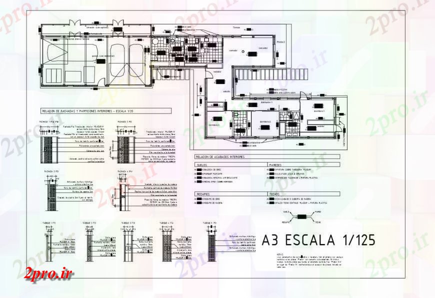 دانلود نقشه ساختمان اداری - تجاری - صنعتی جزئیات نصب و راه اندازی لوله کشی از دو طبقه از ساختمان اداری 14 در 40 متر (کد120969)