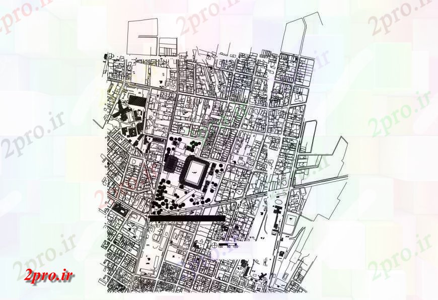 دانلود نقشه برنامه ریزی شهری ساختار برنامه ریزی شهری و نقشه موقعیت (کد120997)