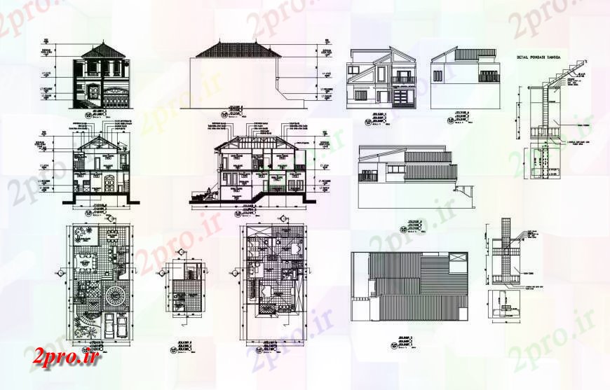 دانلود نقشه مسکونی ، ویلایی ، آپارتمان دو سطح خانه مسکونی پروژه معماری دقیق 12 در 17 متر (کد121019)