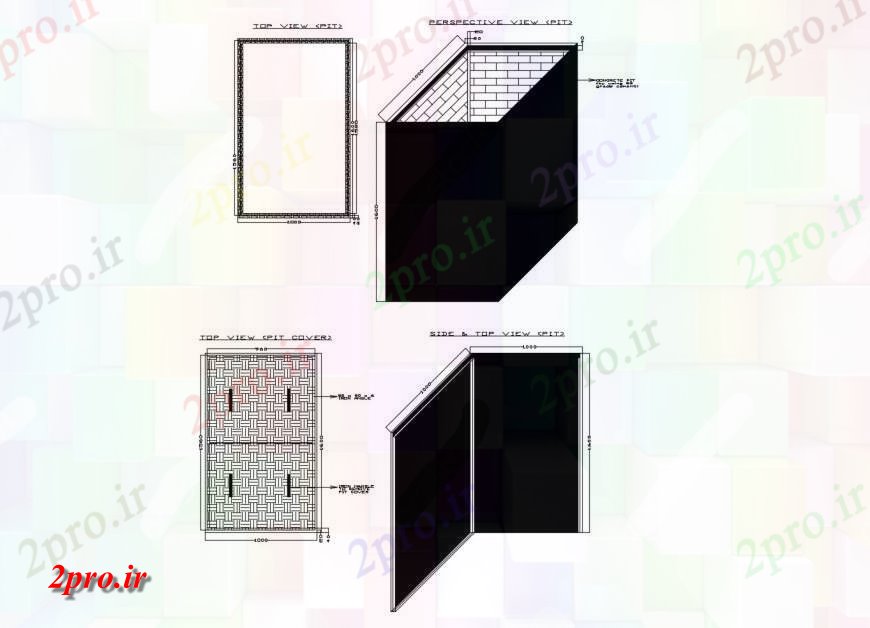 دانلود نقشه طراحی جزئیات ساختار گودال نما دیوار و ساختار طراحی  جزئیات  سازنده (کد121031)