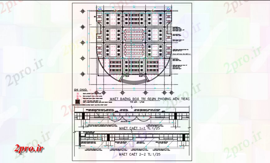 دانلود نقشه ساختمان دولتی ، سازمانی طراحی سقف کاذب از مرکز جامعه طراحی 30 در 36 متر (کد121078)