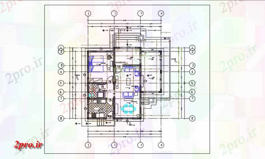 دانلود نقشه مسکونی ، ویلایی ، آپارتمان طراحی نقشه معماری ویلای کوچک طراحی 9 در 10 متر (کد121083)