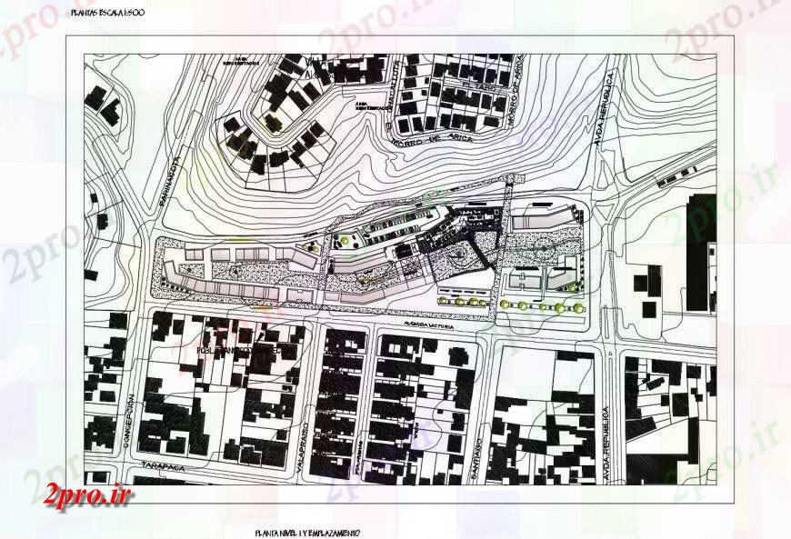 دانلود نقشه برنامه ریزی شهری شهرستان از طراحی معماری چین و برنامه ریزی شهر جزئیات (کد121100)