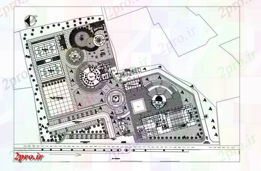 دانلود نقشه دانشگاه ، آموزشکده ، مدرسه ، هنرستان ، خوابگاه - موسسه آموزش ساخت طراحی معماری و محوطه سازی ساختار جزئیات 70 در 85 متر (کد121140)