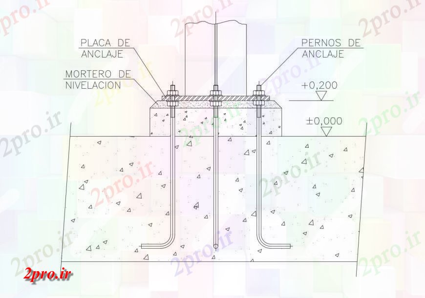 دانلود نقشه اتوماسیون باغ  پایه و پیچ و مهره بخش  جزئیات طراحی  (کد121167)