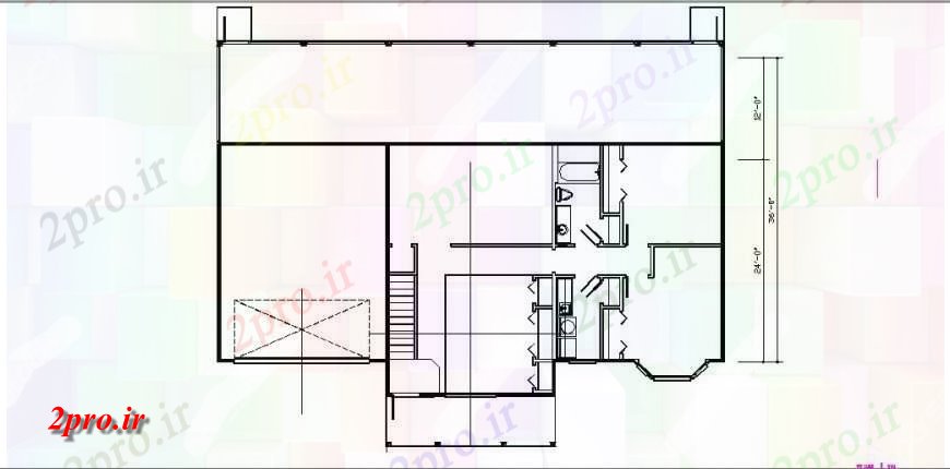 دانلود نقشه مسکونی  ، ویلایی ، آپارتمان  جزئیات طبقه اول ساختار طرحی فریم از خانه (کد121179)