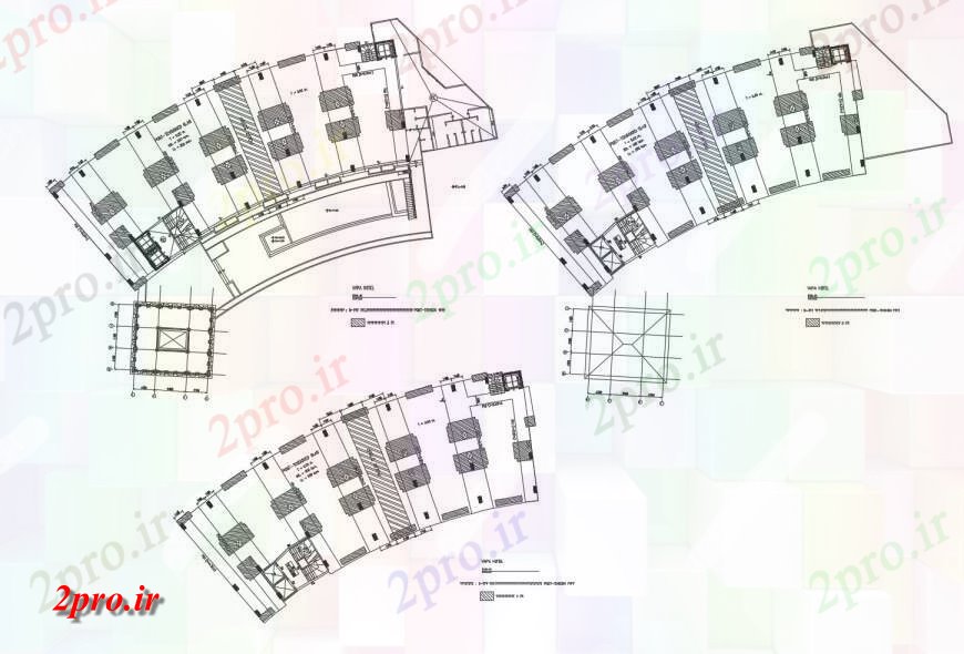دانلود نقشه هتل - رستوران - اقامتگاه جزئیات چهار طبقه طراحی توزیع هتل ساخت 34 در 73 متر (کد121187)