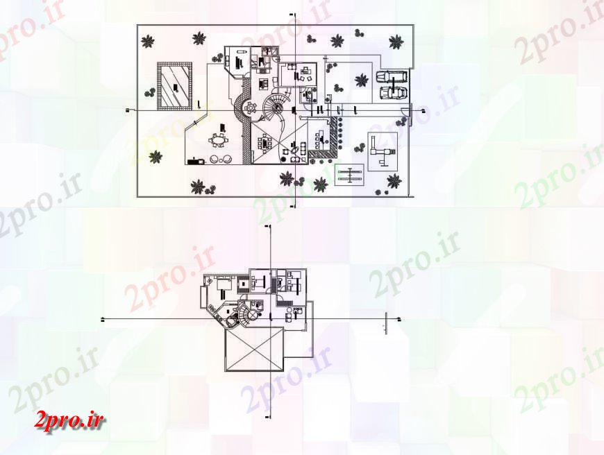 دانلود نقشه مسکونی ، ویلایی ، آپارتمان مسکونی زمین خانه خانواده و طبقه اول طرح 14 در 15 متر (کد121228)