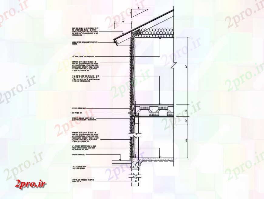 دانلود نقشه مسکونی  ، ویلایی ، آپارتمان  جلو سمت ر بخش سازنده طراحی جزئیات از خانه  (کد121249)