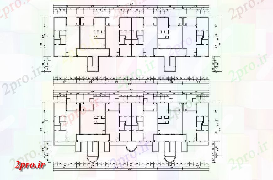 دانلود نقشه طراحی جزئیات ساختار جزئیات طرحی ساختار طبقه اول و دوم ساختمان اداری 5 در 19 متر (کد121258)