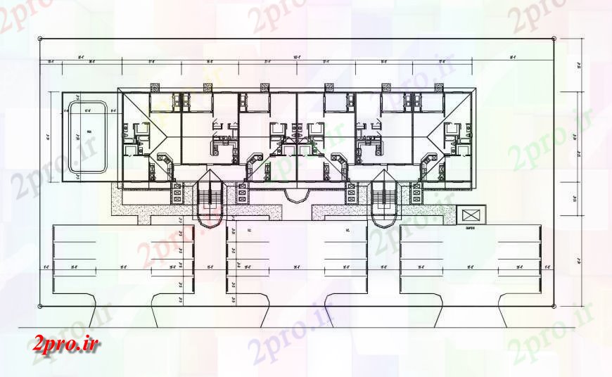 دانلود نقشه ساختمان اداری - تجاری - صنعتی اولین جزئیات ساختار طرحی فریم کف دفتر شرکت ساخت و ساز 5 در 20 متر (کد121259)