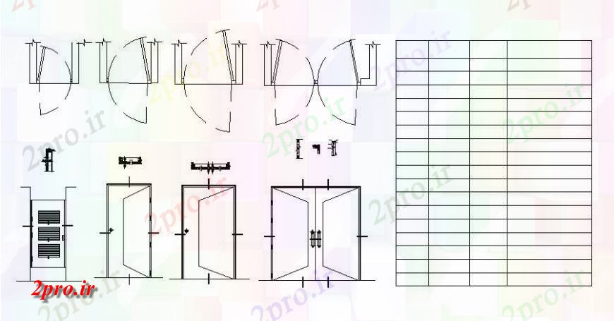 دانلود نقشه جزئیات طراحی در و پنجره  نما درب و طرحی و جزئیات  (کد121311)