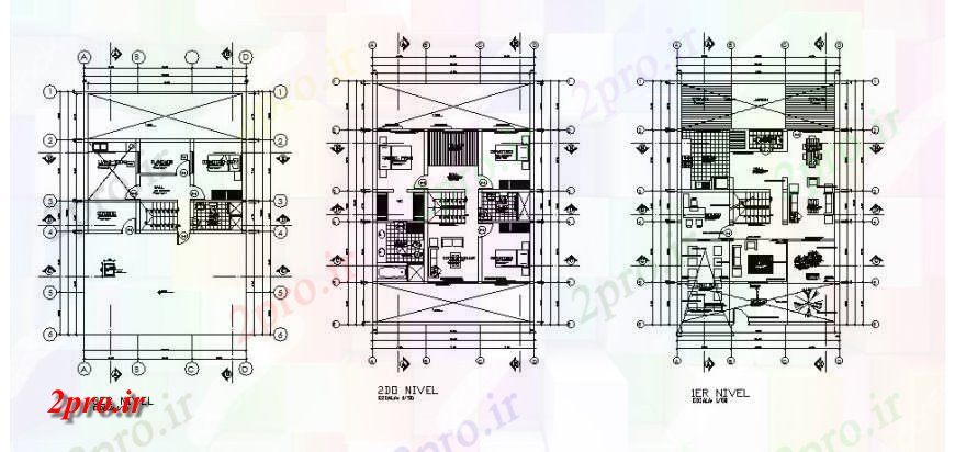 دانلود نقشه مسکونی ، ویلایی ، آپارتمان اول، دوم و سوم طرحی طبقه جزئیات یک خانواده خانه 10 در 12 متر (کد121334)