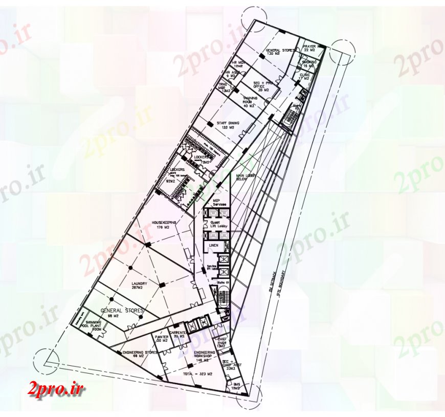 دانلود نقشه جزئیات و فضای داخلی شرکت  واحد ساختمان تجاری کار طرحی  دو بعدی  (کد121422)