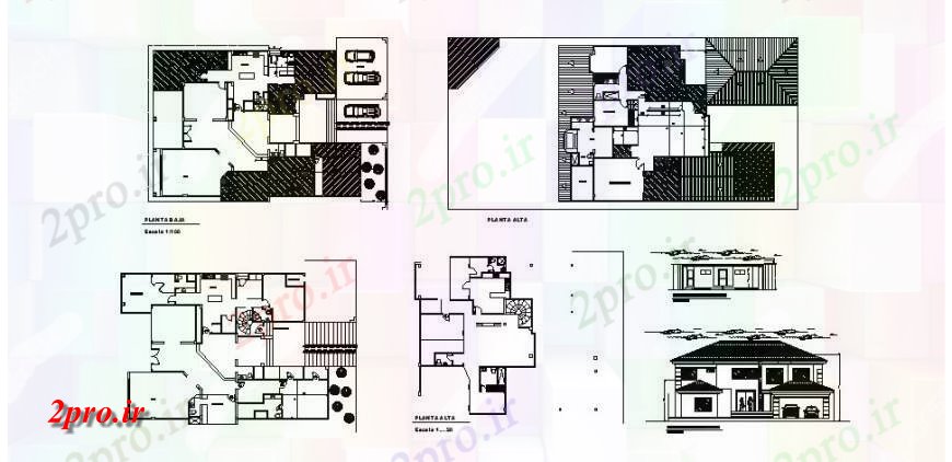 دانلود نقشه مسکونی ، ویلایی ، آپارتمان زیبا خانه دو طبقه معماری دقیق پروژه 17 در 24 متر (کد121436)