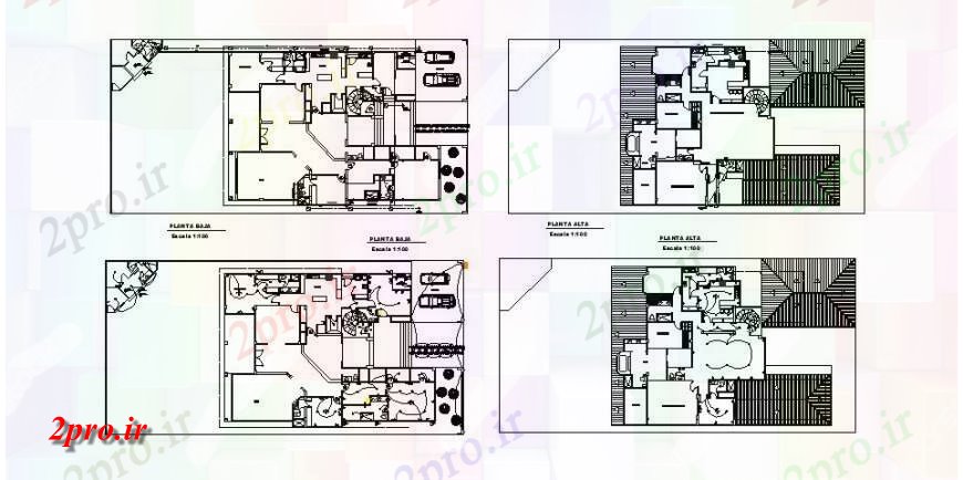 دانلود نقشه مسکونی  ، ویلایی ، آپارتمان  خانه اول و دوم طرحی طبقه و طراحی های الکتریکی  (کد121437)