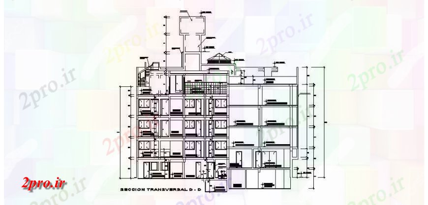 دانلود نقشه مسکونی  ، ویلایی ، آپارتمان  عرضی D- جزئیات مقطعی از چند طبقه ساختمان های مسکونی (کد121457)