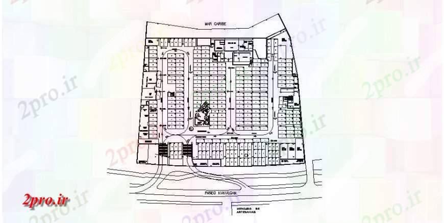 دانلود نقشه جزئیات پروژه های معماری عمومی طرحی سایت و نقشه محل جزئیات برای جامعه مسکن (کد121462)