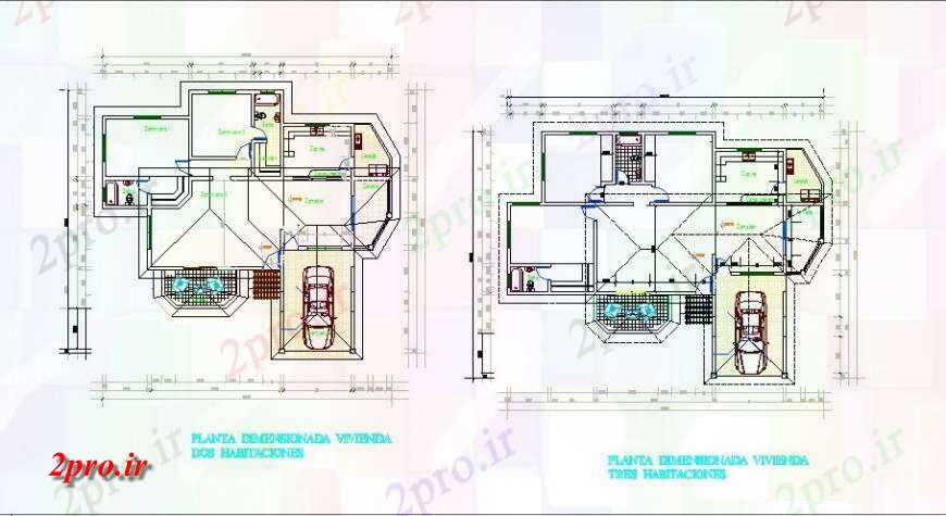 دانلود نقشه مسکونی ، ویلایی ، آپارتمان یک خانواده طرحی طبقه مسکن طرحی های 37 در 47 متر (کد121476)