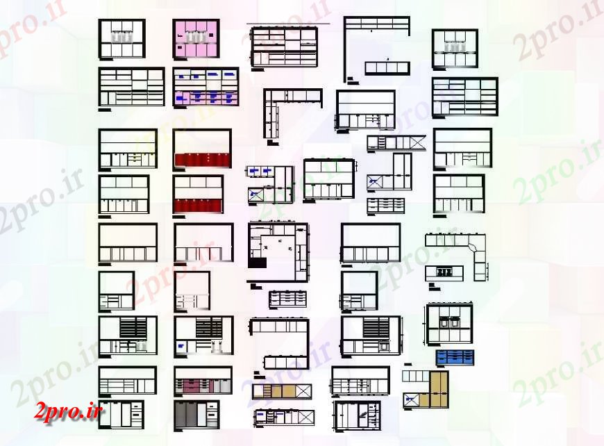 دانلود نقشه آشپزخانه بخش آشپزخانه، طرح، طرحی مبلمان و  داخلی طراحی جزئیات  (کد121585)