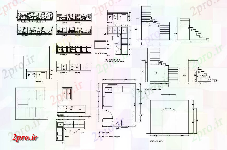 دانلود نقشه طراحی مبلمان آشپزخانه آشپزخانه مبلمان بخش، برنامه ریزی، شربت خانه ماشین و خودکار  جزئیات  (کد121603)