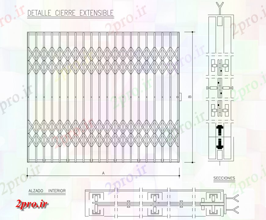 دانلود نقشه جزئیات طراحی در و پنجره  کوره فولاد نما جزئیات دروازه و بخش  دو بعدی  (کد121623)
