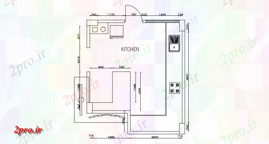 دانلود نقشه آشپزخانه خانه مشترک آشپزخانه طرحی های (کد121660)