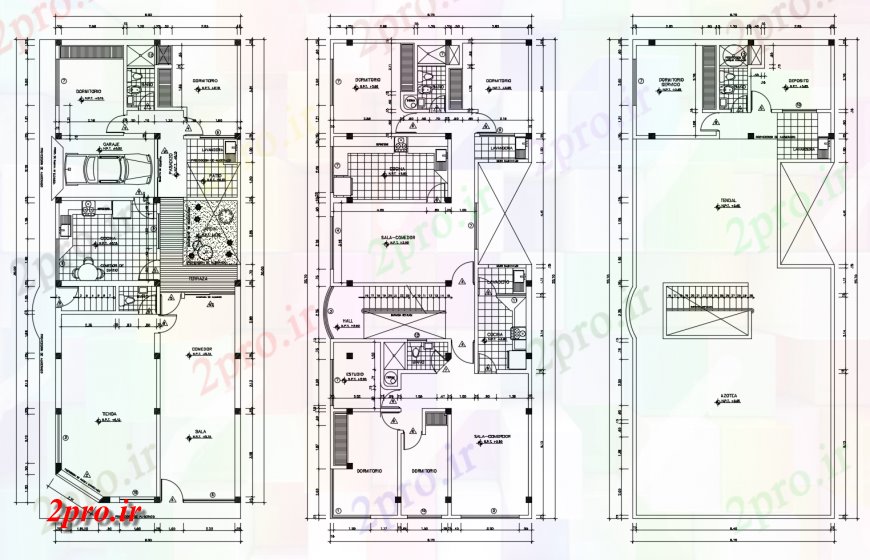 دانلود نقشه مسکونی ، ویلایی ، آپارتمان طرحی کار از یک آپارتمان مسکونی طراحی 8 در 20 متر (کد121672)