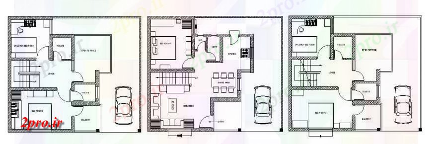 دانلود نقشه مسکونی ، ویلایی ، آپارتمان یکی از خانه خانواده طراحی طرحی کلی طرحی جزئیات 7 در 8 متر (کد121706)
