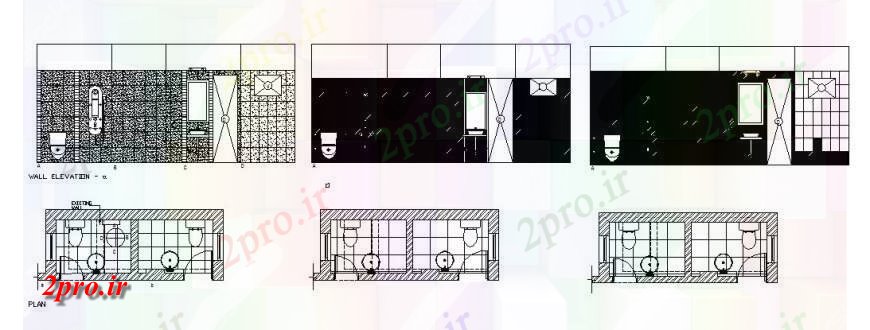 دانلود نقشه حمام مستر بخش سرویس های بهداشتی، طرحی و طراحی نصب و راه اندازی جزئیات برای خرید 3 در 6 متر (کد121714)