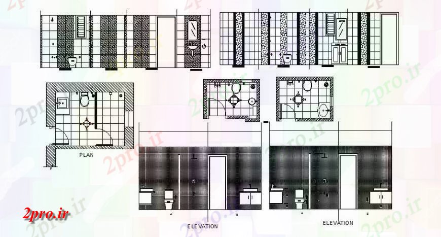 دانلود نقشه حمام مستر خانه توالت نما، بخش، برنامه ریزی و نصب و راه اندازی  (کد121716)
