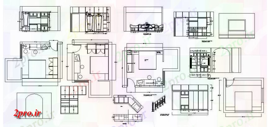 دانلود نقشه مسکونی  ، ویلایی ، آپارتمان  طرحی چیدمان برای بخش خانه و مبلمان  طراحی جزئیات  (کد121731)