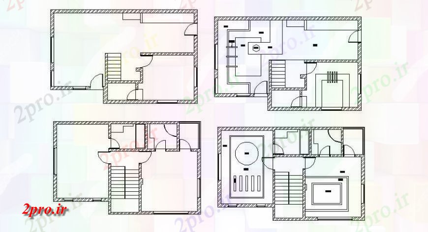 دانلود نقشه مسکونی  ، ویلایی ، آپارتمان  طراحی ارائه و طرحی فریم جزئیات برای یک خانواده خانه (کد121737)