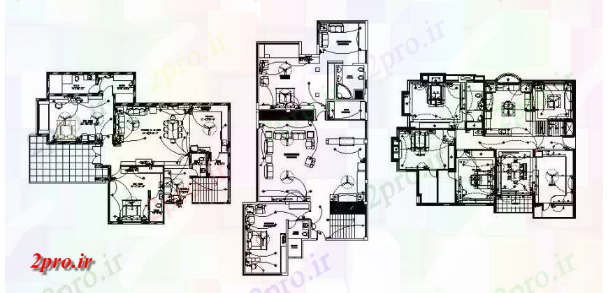 دانلود نقشه مسکونی ، ویلایی ، آپارتمان طبقه مسکن های متعدد برنامه ریزی و طرحی های الکتریکی طرحی های 11 در 23 متر (کد121753)