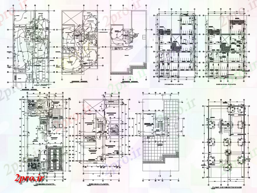 دانلود نقشه طراحی داخلی طرحی ساختمان کار با برق  دو بعدی  (کد121762)