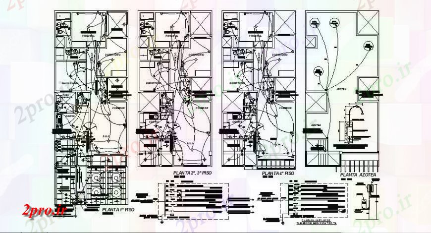 دانلود نقشه برق مسکونی مسکن شهری ساخت طرحی های الکتریکی طرحی های 7 در 14 متر (کد121791)