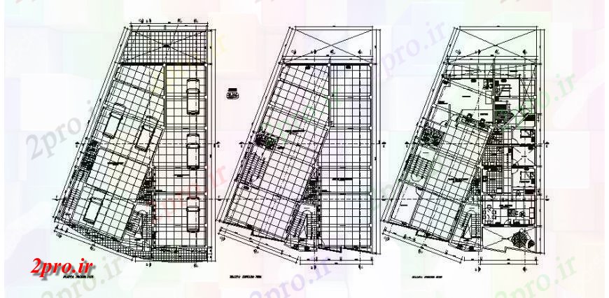 دانلود نقشه ساختمان اداری - تجاری - صنعتی ابرهای دفتر کارخانه طبقات ساختمان طرحی های 12 در 23 متر (کد121802)