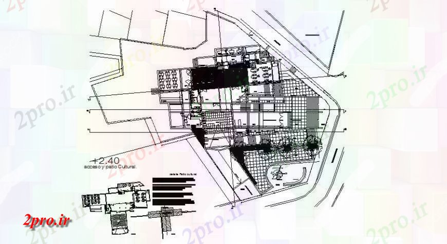 دانلود نقشه ساختمان دولتی ، سازمانی گالری راهرو پنجره و مرکز حیاط فرهنگی 6 در 21 متر (کد121811)
