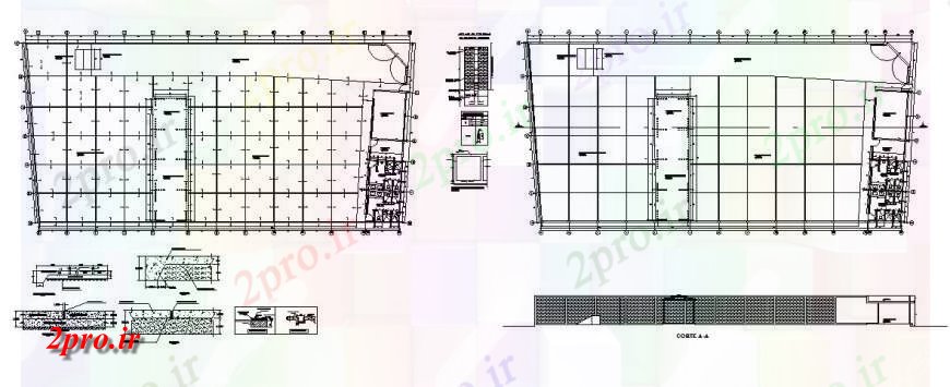 دانلود نقشه کارخانه صنعتی  ، کارگاه کارخانه بازیافت صنعتی  معماری دقیق پروژه (کد121840)