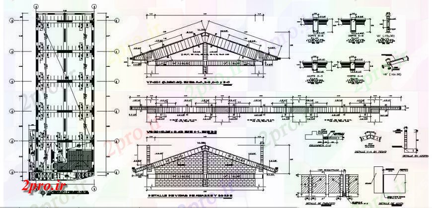 دانلود نقشه طراحی جزئیات ساختار بخش سقف، طرحی جلد و ساختار سازنده جزئیات طراحی 6 در 14 متر (کد121893)