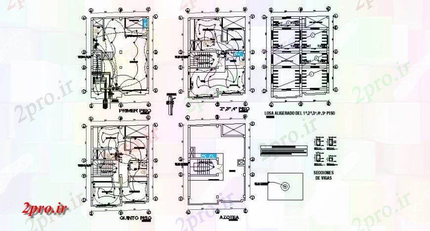 دانلود نقشه برق مسکونی نصب و راه اندازی برق جزئیات طراحی برای ساختمان ویلا طبقه 7 در 9 متر (کد121925)