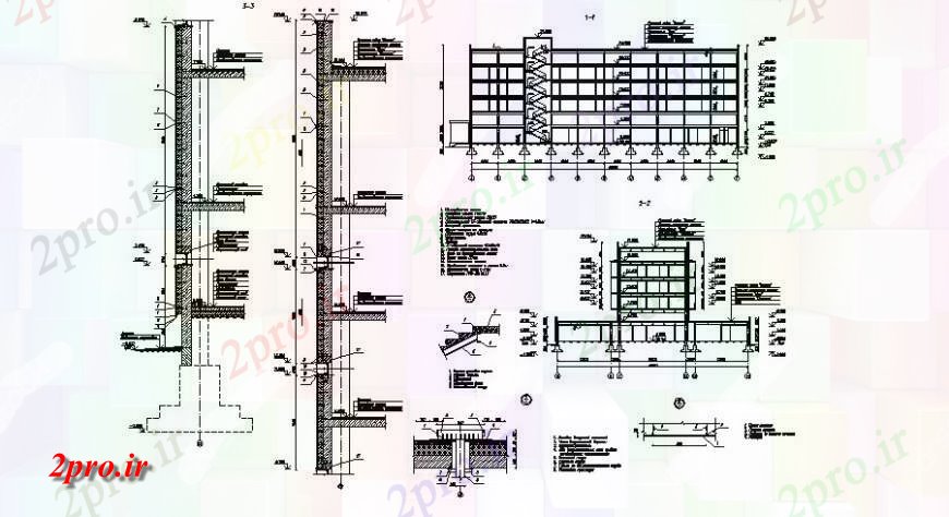 دانلود نقشه هتل - رستوران - اقامتگاه راه پله جزئیات بخش مقطعی و سازنده هتل ساخت 13 در 28 متر (کد121975)