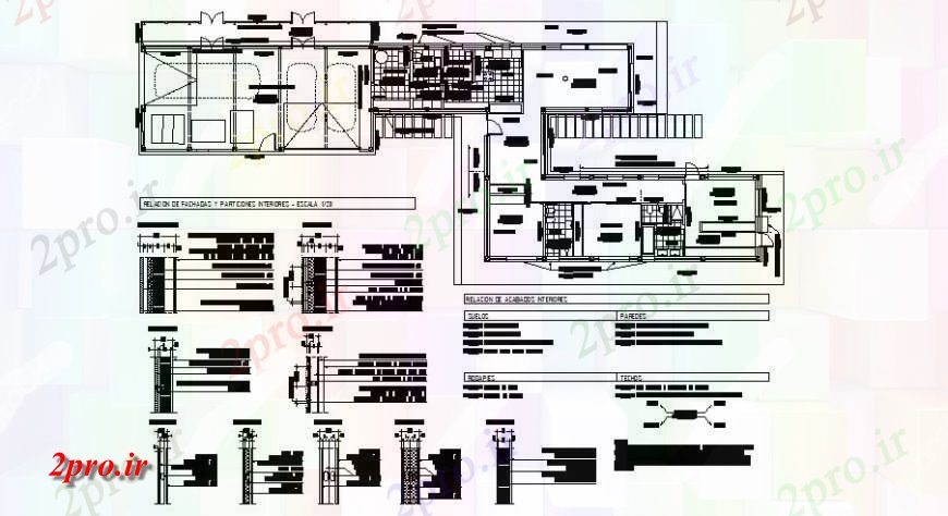 دانلود نقشه جزئیات پروژه های معماری عمومی نقشه محل و طرحی سایت جزئیات مربوط به خانواده مسکن توطئه  واحد (کد121989)